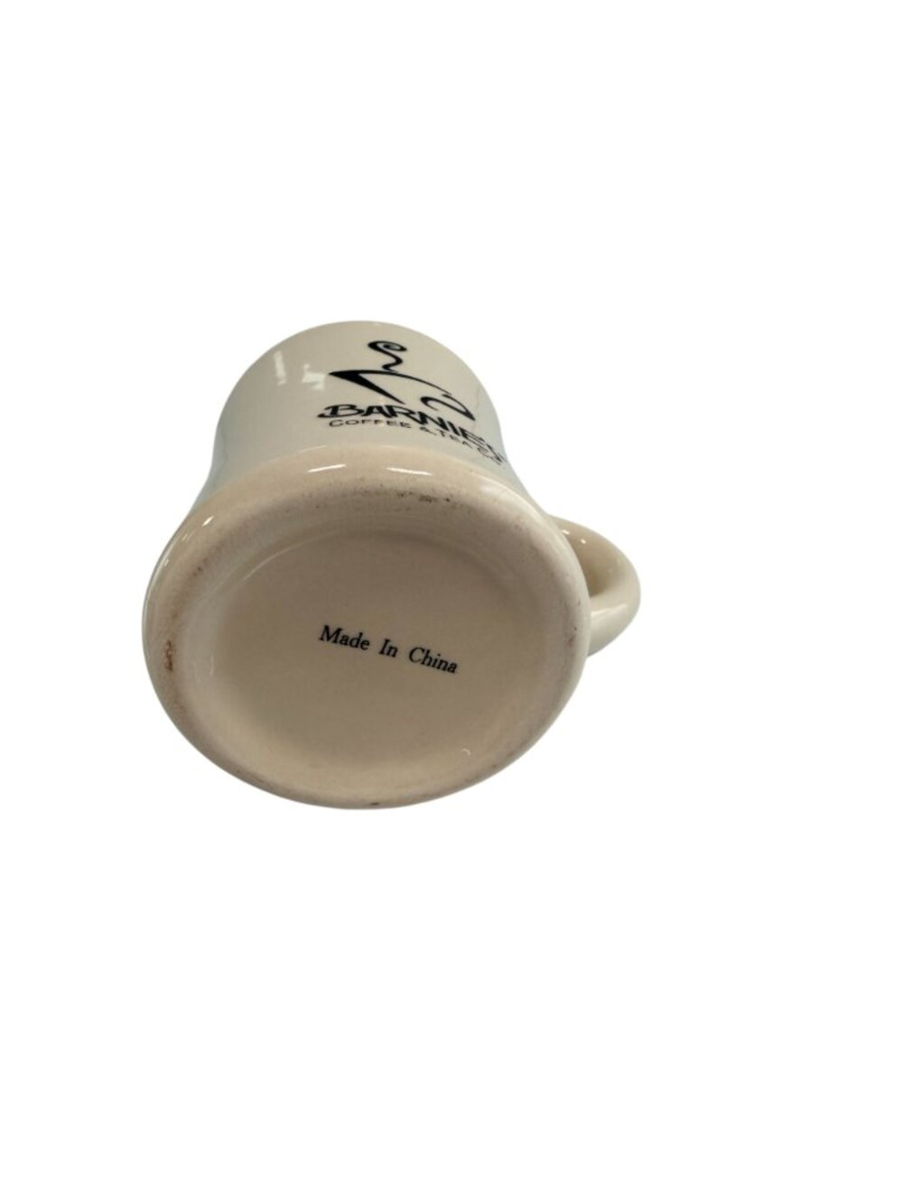 Vintage Barnies Coffee & Tea Co. Beige Ceramic Mug Logo 8oz THICK - Picture 6 of 6